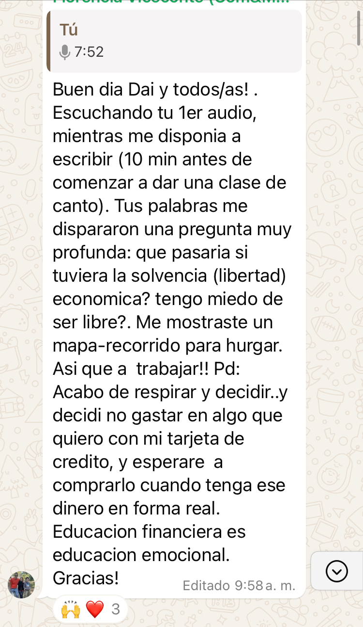 Mensaje de Florencia Viceconte