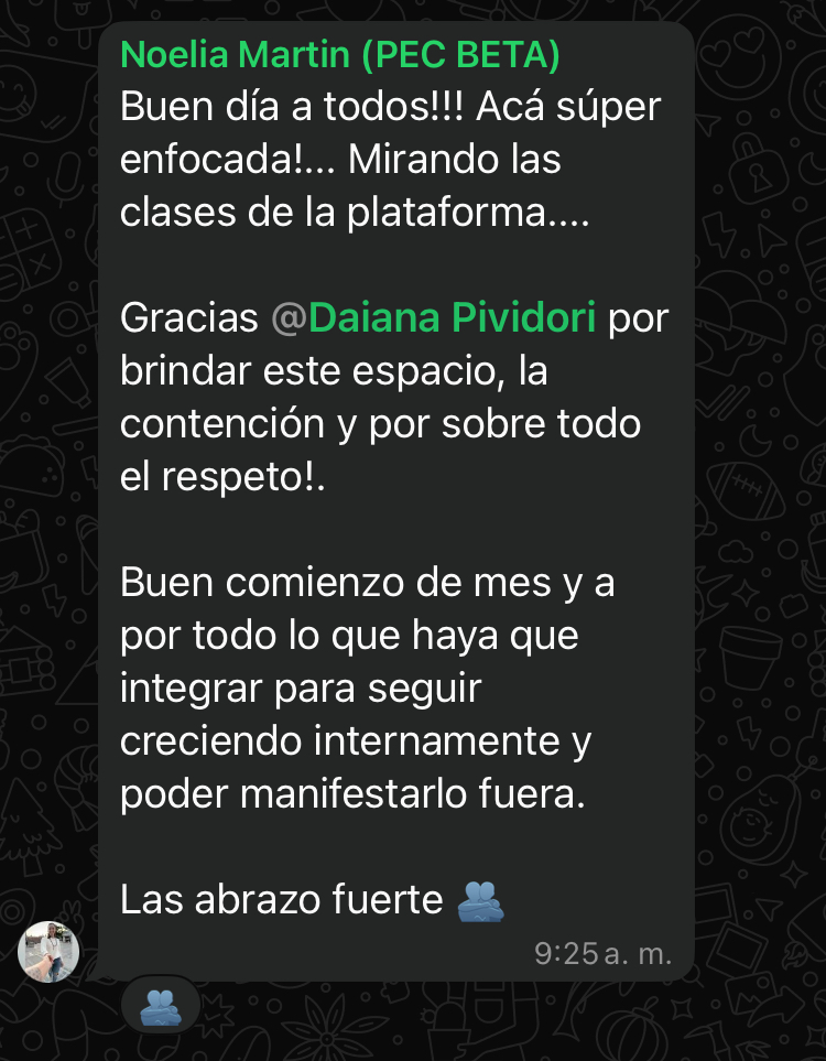 Mensaje de Noelia Martin