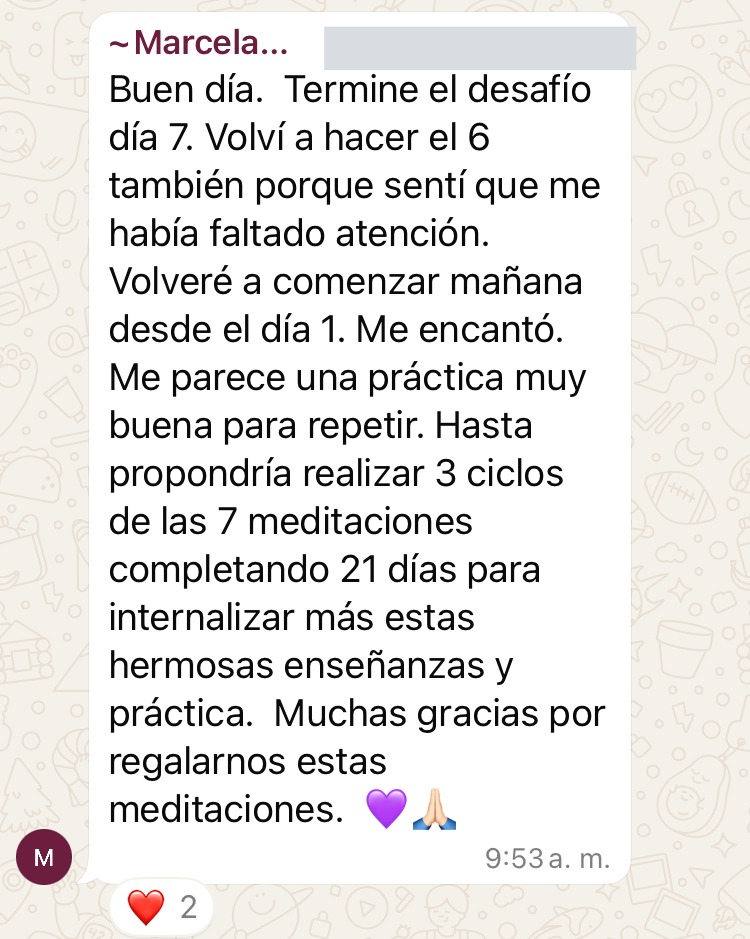 Mensaje de Marcela